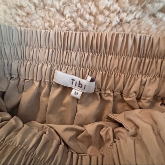 Tibi Nylon Pull On Full Skirt, Tan - Picture 6 of 9